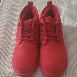 UGG Red Boots Bold Monochromatic Style